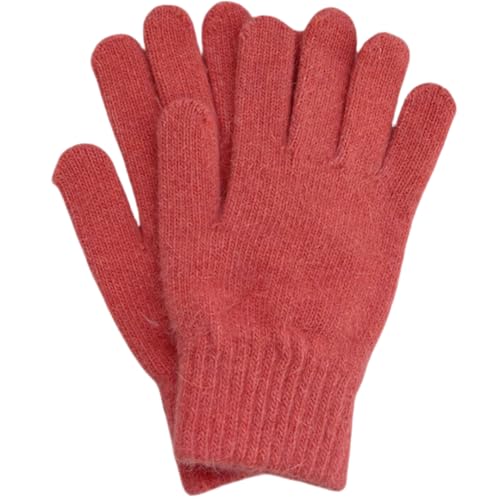 JINZIJINYU Winter Strickhandschuhe Plüschhandschuhe Für Damen Winter Fünf Finger Kältebeständig Paar Fahrradhandschuhe Orange von JINZIJINYU