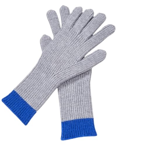 JINZIJINYU Winter Warm Damen Handschuhe Lange Color Blocking Handschuhe Winter Touchscreen Woll Fahrradhandschuhe Grau von JINZIJINYU