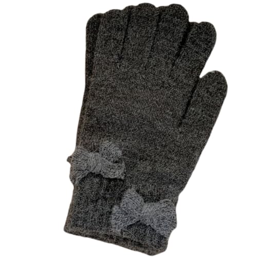 JINZIJINYU Winter Warm Damen Handschuhe Schleifenhandschuhe Bunte Fingerlose Winter Fahrradhandschuhe Grau von JINZIJINYU