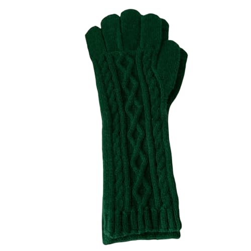 JINZIJINYU Winter Warm Damen Handschuhe Twist Handschuhe Für Damen Winter Einfarbig Fingerlos Touchscreen Outdoor Fahrradhandschuhe Grün von JINZIJINYU