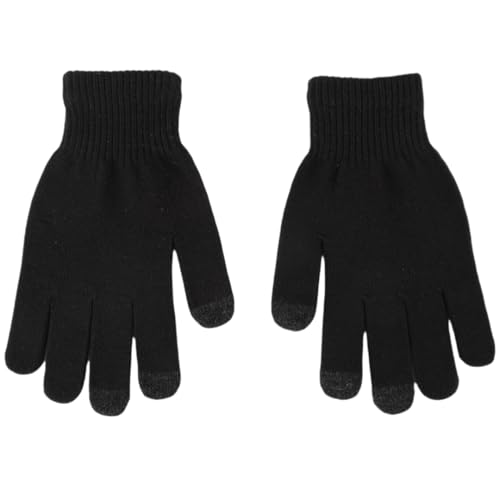 JINZIJINYU Winterhandschuhe Damen Strickhandschuhe Touchscreen Dispenser Touchscreen Handschuhe Radfahren rutschfeste Handschuhe Outdoor Fingerhandschuhe Schwarz von JINZIJINYU