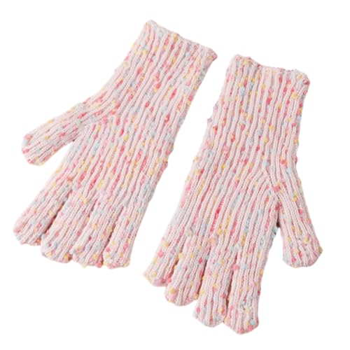 JINZIJINYU Winterhandschuhe Damen Warm Touchscreen Winddicht Fingerlose Farbige Kältebeständige Handschuhe Damen Winter Fleece Handschuhe Rosa von JINZIJINYU