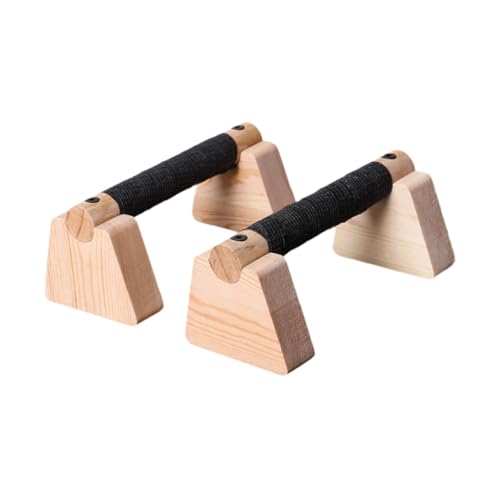 JISADER 2pcs Push Up Bar, Holzschubgriffe, Handbar, Schubunterstützung, Parallelbar für Gymnastik Gymnasium, 20 Cm von JISADER