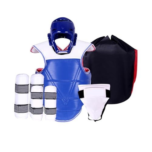 JISADER 5X Taekwondo Schutzausrüstung Kinder Erwachsene Set, Boxkopfschutz Gepolstert Karate Sparring Ausrüstung Vollschutz, Taekwondo Protective Gear Padded für Kickboxen MMA Sanda, M JISADER 5X Taekwondo Schutzausrüstung Kinder Erwachsene Set, Boxkopfschutz Gepolstert Karate Sparring Ausrüstung Vollschutz, Taekwondo Protective Gear Padded für Kickboxen MMA Sanda, M von JISADER