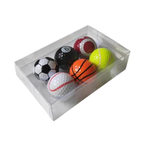 JISADER 6 Stück neuartige Golfbälle, lustige Golfbälle für Kinder und Erwachsene, farbige, lustige Geschenke, Cooles Golfzubehör für die Trainingssammlung von JISADER