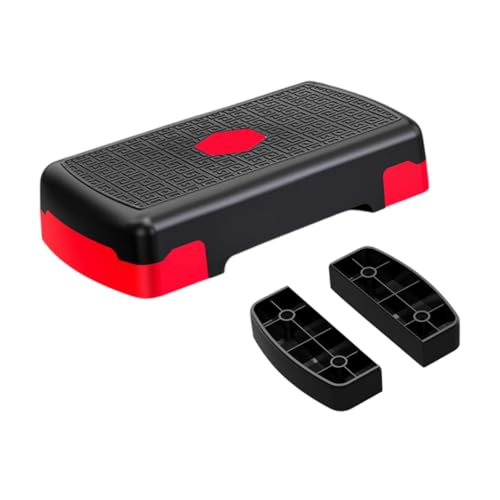 JISADER Aerobic Stepper mit Balance Board, Trainingsplattform für Kraft Und Cardio, Rot Schwarz von JISADER