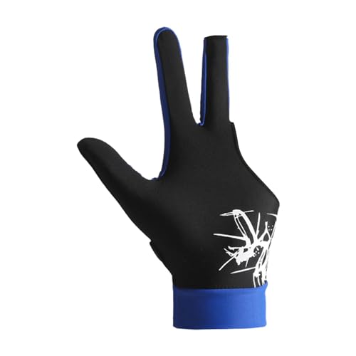 JISADER Billardhandschuh, Queue-Sporthandschuh für Erwachsene, Show-Handschuhe, elastisch mit verstellbarem Handgelenk, professioneller, blaues Spleißen von JISADER