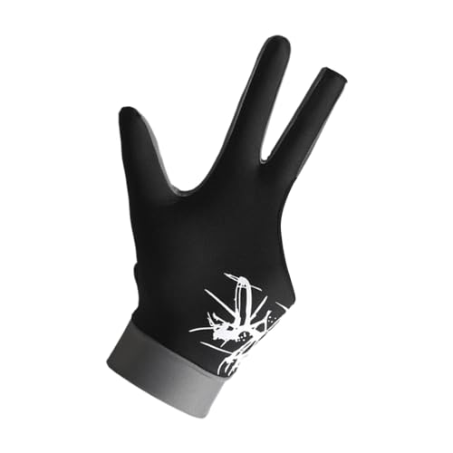 JISADER Billardhandschuh, Queue-Sporthandschuh für Erwachsene, Show-Handschuhe, elastisch mit verstellbarem Handgelenk, professioneller, schwarzes Spleißen von JISADER