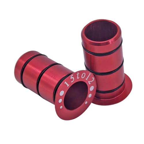 JISADER Fahrradnaben Adapter Set für Den Umbau von 15 Mm auf 12 Mm Steckachse, Rot von JISADER