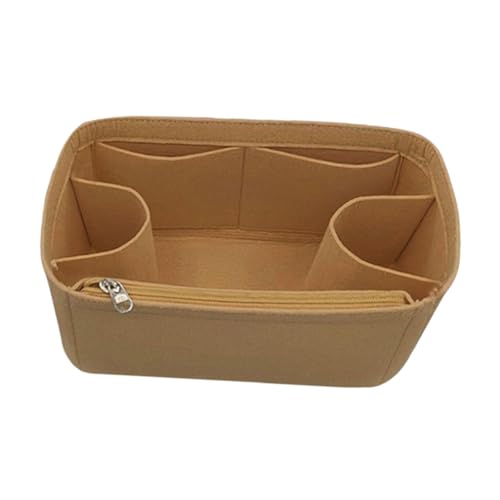 JISADER Filz-Geldbörsen-Organizer-Einsatz für Handtaschen, Gummi-Strandtaschen-Organizer, Khaki 41x18x25cm von JISADER