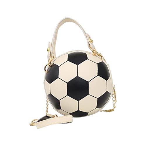 JISADER Fußballförmige Umhängetasche mit großem Fassungsvermögen und Abnehmbarer Kette, Clutch-Taschen, PU-Umhängetasche für lässige Arbeitsschirme, Weiß JISADER Fußballförmige Umhängetasche mit großem Fassungsvermögen und Abnehmbarer Kette, Clutch-Taschen, PU-Umhängetasche für lässige Arbeitsschirme, Weiß von JISADER