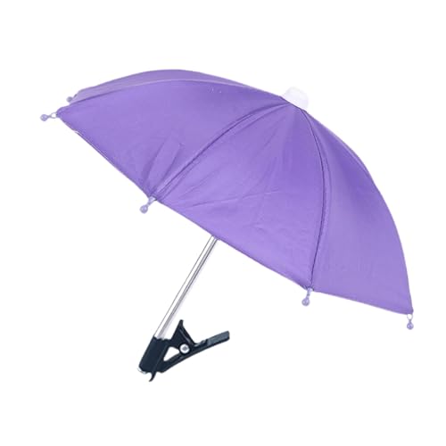 JISADER Handy-Regenschirm, Handy-Ständer, Sonnenblende, Smartphone-Upgrade fürs Fahrrad, leicht zu tragen, zum Aufklipsen, für Auto, Fahrrad, Navigation, violett von JISADER