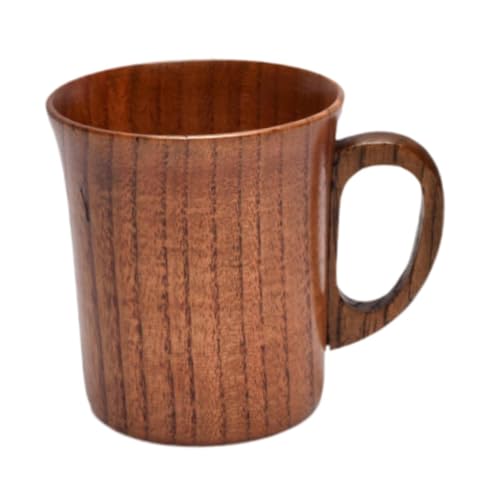 JISADER Holzbecher für Getränke, Handgefertigt, Japanische Sake Tasse, Tragbar, Polierte Trinkschale, L von JISADER