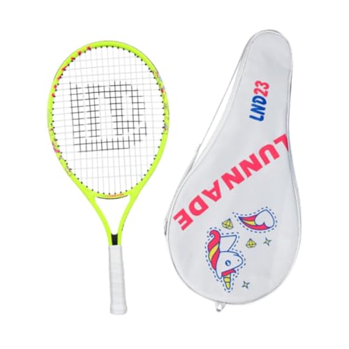 JISADER Kinder Tennisschläger, Tennisschläger mit Tragetasche, Outdoor Tennis Trainingsausrüstung, Fluoreszierend von JISADER