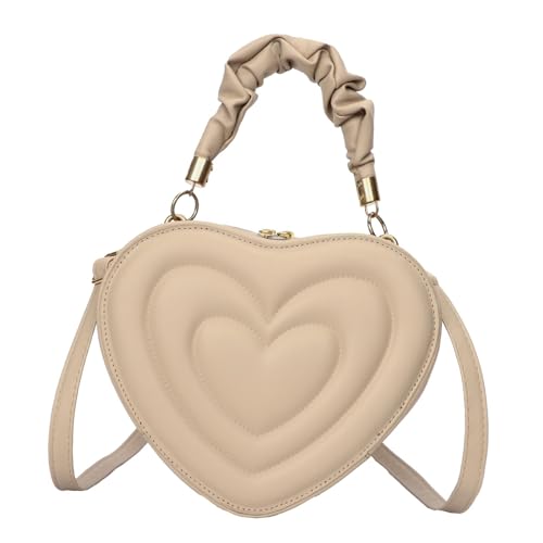 JISADER Liebe Herz Form Umhängetasche Handtasche Schöne PU Verstellbarer Schultergurt Geldbörse Geschenk, Khaki JISADER Liebe Herz Form Umhängetasche Handtasche Schöne PU Verstellbarer Schultergurt Geldbörse Geschenk, Khaki von JISADER