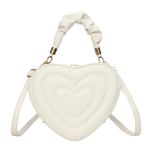 JISADER Liebe Herz Form Umhängetasche Handtasche Schöne PU Verstellbarer Schultergurt Geldbörse Geschenk, Weiß JISADER Liebe Herz Form Umhängetasche Handtasche Schöne PU Verstellbarer Schultergurt Geldbörse Geschenk, Weiß von JISADER