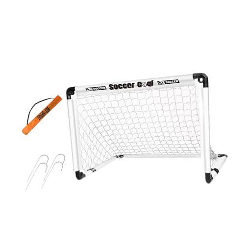 JISADER NET des Fußballs für Kinder Set von Spielzeug mit Herausforderungen Und Transportbeutel, Fußballtür, Innenausstattung für Park, Weiß 90x60x60cm von JISADER