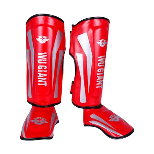 JISADER Schienbeinschoner, Schienbein-Ristpolster, stabile, verstellbare Beinschutzausrüstung für Boxen, Karate, Muay Thai, Schienbeinschoner, Kung Fu, Rot, m JISADER Schienbeinschoner, Schienbein-Ristpolster, stabile, verstellbare Beinschutzausrüstung für Boxen, Karate, Muay Thai, Schienbeinschoner, Kung Fu, Rot, m von JISADER