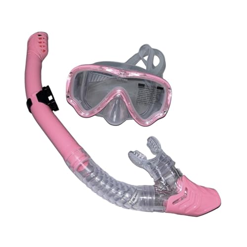 JISADER Schnorchelset, schlagfeste Tauchmaske, auslaufsichere Schwimmmaske für Erwachsene, Schnorchelausrüstung für Unterwasser-Wassersport, ROSA von JISADER
