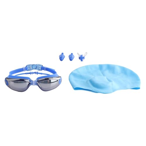 JISADER Schwimmbrille, stilvolle, beschlagfreie, wasserdichte Schwimmbrille, für Wassersport, für den Innenbereich, für Erwachsene und Jugendliche, Blau von JISADER