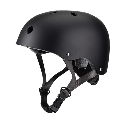 JISADER Skateboard Helm, Fahrradhelm mit Abnehmbarem Polster, Fahrradhelm für Mountainbike, Black S von JISADER