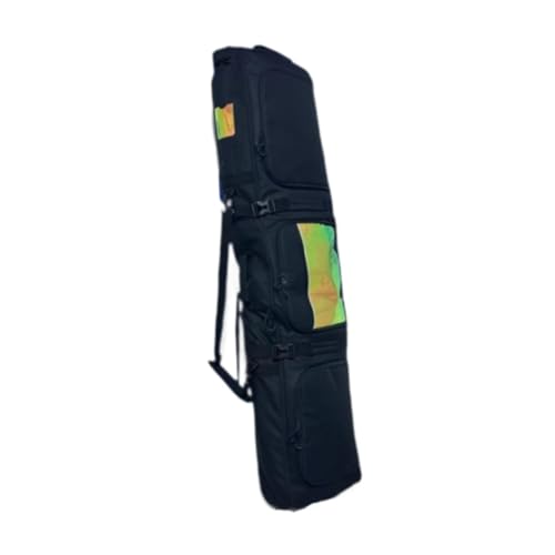 JISADER Snowboardtasche, Skitasche mit Rollen, Schwarze Oberseite aufgerollt, gepolstert, mit Tragegriff, Snowboardträger, Ski-Tragetasche, Schwarz von JISADER