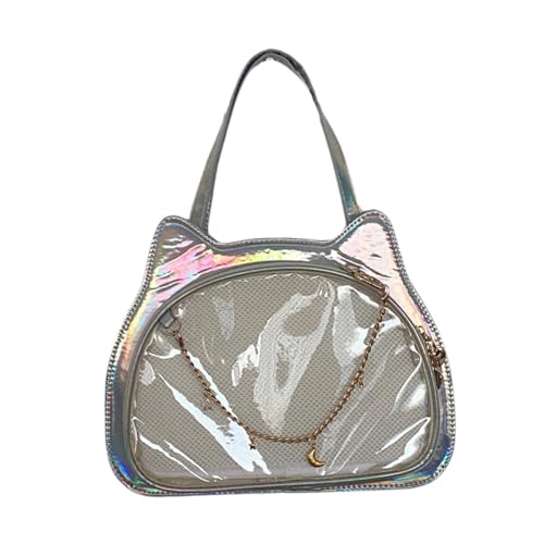 JISADER Umhängetasche in Katzenform, modische, schöne PU-Y2K-Ita-Tasche für Frauen und Damen, Geschenk, Silber von JISADER