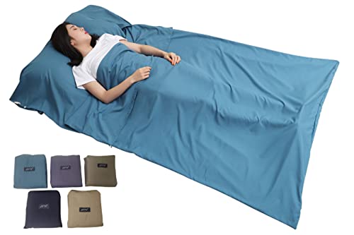 JITTY Hüttenschlafsack 210 x 115 cm,Schlafsack Inlett,Reiseschlafsack dünn leicht & kompakt,für Business, Camping, Rucksackreisen, Wandern, Bergsteigen, Zuhause, Hostels, Zug (Blau) JITTY Hüttenschlafsack 210 x 115 cm,Schlafsack Inlett,Reiseschlafsack dünn leicht & kompakt,für Business, Camping, Rucksackreisen, Wandern, Bergsteigen, Zuhause, Hostels, Zug (Blau) von JITTY