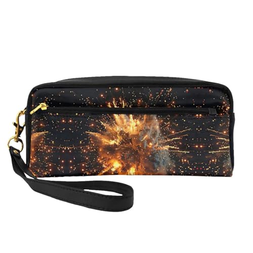 3D-Kosmetiktasche mit Explosionsfeuerwerk für Damen, Reise-Kulturbeutel, Zubehör, Organizer, Reißverschlusstasche, Geschenkidee, Schwarz , Einheitsgröße, Kosmetiktasche von JIUTY