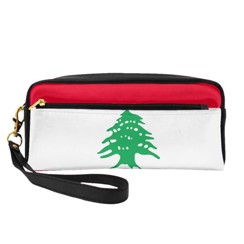 Kosmetiktasche für Damen, Motiv: Flagge des Libanon, Reise-Kulturbeutel, Zubehör, Organizer, Reißverschlusstasche, Geschenkidee, Schwarz , Einheitsgröße, Kosmetiktasche von JIUTY