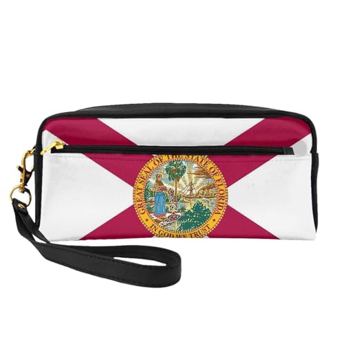 Kosmetiktasche mit Florida-Staatsflagge, Reise-Kulturbeutel, Zubehör, Organizer, Reißverschlusstasche, Geschenkidee, Schwarz , Einheitsgröße, Kosmetiktasche von JIUTY