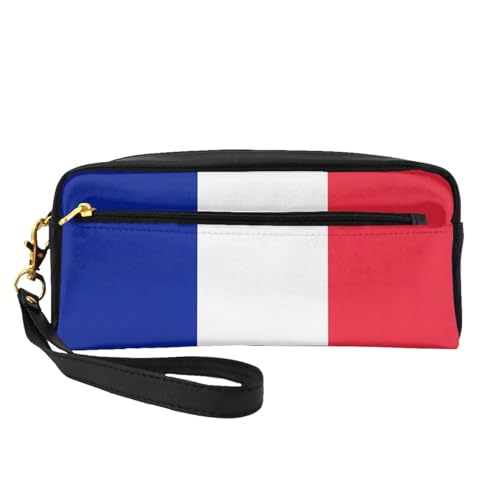 Kosmetiktasche mit französischer Flagge, Reise-Kulturbeutel, Zubehör, Organizer, Reißverschluss-Tasche, Geschenkidee, Schwarz , Einheitsgröße, Kosmetiktasche von JIUTY