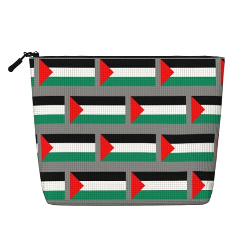 Vielseitige Reise-Make-up-Tasche mit Palästina-Flagge, Reisetasche mit Reißverschluss, Zubehör-Organizer, Schwarz , Einheitsgröße, Kulturbeutel von JIUTY