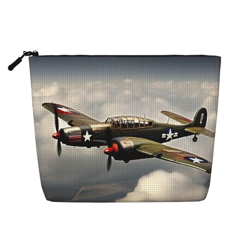 Weltkrieg 2 Flugzeug Flugzeug 2 Standardmaßstab 2_00x vielseitige Reise-Make-up-Tasche Reisetasche mit Reißverschluss Zubehör Organizer, Schwarz , Einheitsgröße, Kulturbeutel von JIUTY