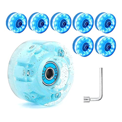 JIVIMOCO Rollen für Schlittschuhe, Leuchtende Rollen, 8 Stück, leuchtende Rollen mit Kugellagern, 32 x 58 mm, 78 A, Blau JIVIMOCO Rollen für Schlittschuhe, Leuchtende Rollen, 8 Stück, leuchtende Rollen mit Kugellagern, 32 x 58 mm, 78 A, Blau von JIVIMOCO