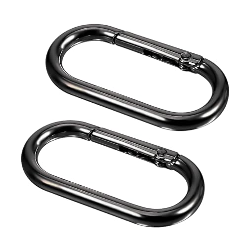 JIYIN 2 Stück Oval Spring Karabinerhaken Groβe, 1.96×0.98 Schwarz Metall Ringkarabiner Karabinerhaken Schlüsselring Spring Buckle Clip Schlüsselanhänger für DIY Geldbörsen Schlüsselkette Rucksack JIYIN 2 Stück Oval Spring Karabinerhaken Groβe, 1.96×0.98 Schwarz Metall Ringkarabiner Karabinerhaken Schlüsselring Spring Buckle Clip Schlüsselanhänger für DIY Geldbörsen Schlüsselkette Rucksack von JIYIN