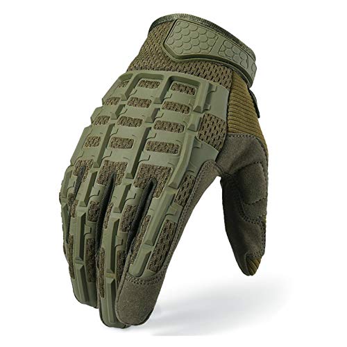 JJKB Kletterhandschuhe Outdoor Sports Taktische Handschuhe volle Finger Lange Camo Glove Army Military Anti-Skip-Gang Airsoft Rad Fahren Schießen Paintball Männer (Color : Green, Size : M) von JJKB