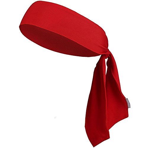 Sport-Stirnband für Frauen und Männer - Non-Slip-Stirnband Sweatband Head Krawatten Ideal zum Laufen, Ausarbeiten, Tennis, Karate, Volleyball & Performance Stretch & Moisture Wicking (Red) von JJunLiM