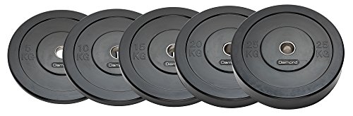 JK Fitness Diamond, olympische Scheibe Bumper Training Ø45 cm mit 25 kg Unisex Erwachsene schwarz, One von JK FITNESS