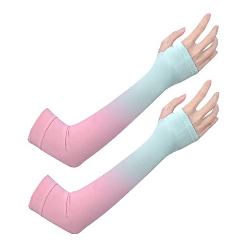 JK Home Gradient Ice Silk Arm Sleeves UV Protection Cooling - UPF 50+ Sun Sleeves Sunscreen Covers Compression Warmer Gloves for Men Women Running Cycling Driving Fishing von JK Home