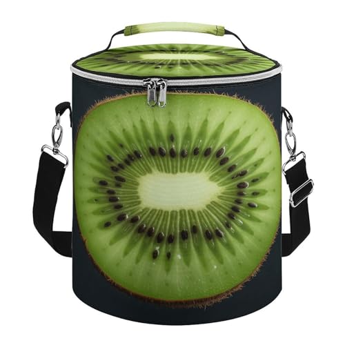 Wiederverwendbarer isolierter weicher Eisbeutel / Rucksack, Kiwi-Aufschnitt-Reise-Kühltasche, isolierte Lunchtasche, erweiterbare, doppellagige Kühltasche, geeignet für Strand- und von JKLPOMN