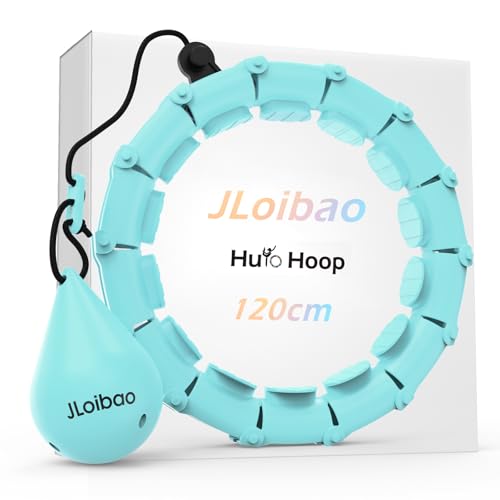 JLoibao Smart Hula Hoop Reifen Erwachsene Zum Abnehmen, 24-Stufiger Infinity Hula-Hoop (66-120cm) Mit Gewich Kugel, Einstellbar Fitness Leise Abnehmen Ausrüstung, für Anfänger und Kinder (Taille) von JLoibao