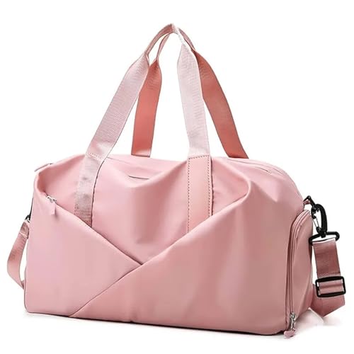 Reisetasche Robuste, reißfeste, wasserdichte Sport-Reisetasche, Turnbeutel mit Nasstasche und Schuhfach for Damen (Color : Pink) von JMORCO