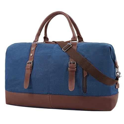 Reisetasche Weekender Bag Travel Man Große Kapazität Reisetasche Casual Canvas Gepäck Outdoor Travel Male Tote Bag (Color : Blue) von JMORCO
