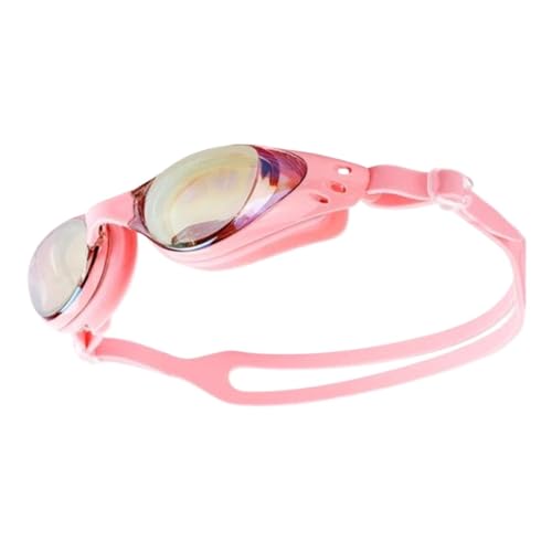 Schwimmbrille Professionelle Schwimmbrille Anti-Fog UV Einstellbare Beschichtung Männer Frauen Wasserdichte Silikon Tauchen Pool Brille Erwachsene Brillen ( Color : Plating pink , Size : Adjustable ) von JMORCO