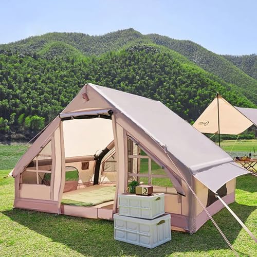 Aufblasbares Zelt für Outdoor-Camping, tragbar, regendicht, verdickt, vollautomatisch, integrierte Kabine, Campingzelt, Jurte (300 * 210 * 200cm) von JMOZHCD