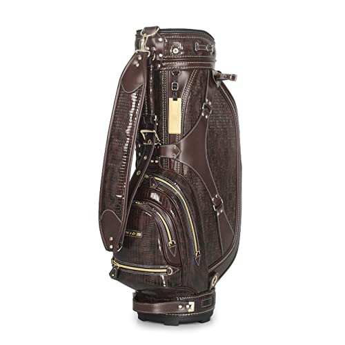 Golftasche, tragbare PU-Leder-Golftasche, Reise-Golfschlägertasche, leichte Golfschläger-Aufbewahrungstasche für Damen und Herren (Brown) von JMOZHCD