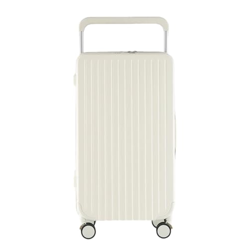 JMOZHCD Breiter Griff, Universal-Rollenkoffer, großes Fassungsvermögen, Trolley-Koffer, Handgepäck-Koffer, Reise- und Outdoor-Koffer (White 20) von JMOZHCD