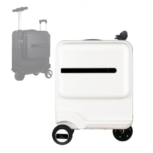 JMOZHCD Elektrogepäck, Push-Pull-Gepäck, Trolley-Gepäck, Business-Smart-Gepäck-Reisekoffer (White) von JMOZHCD