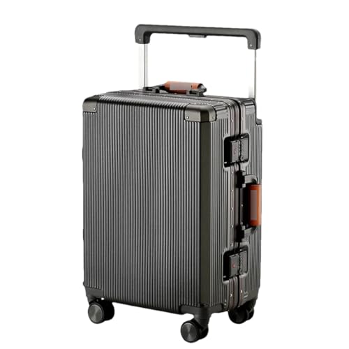 JMOZHCD Gepäck, großes Fassungsvermögen, Reisekoffer, breiter Band-Ledergriff, geräuschloser Rad-Trolley, Handgepäck-Koffer (Gray9 22 inch) von JMOZHCD